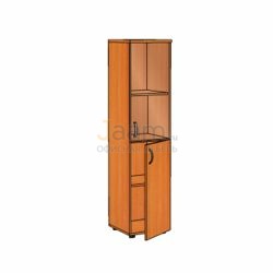 Мебель для персонала Офисный шкаф узкий, низкий со стеклом ЛФ229